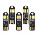 5 PCS/LOT USB LED Night Light 5V 150mA 6000k Pocket Nightlight with USB Connector and Touch Dimmer Switch Bright White Light Dimmable Lamp